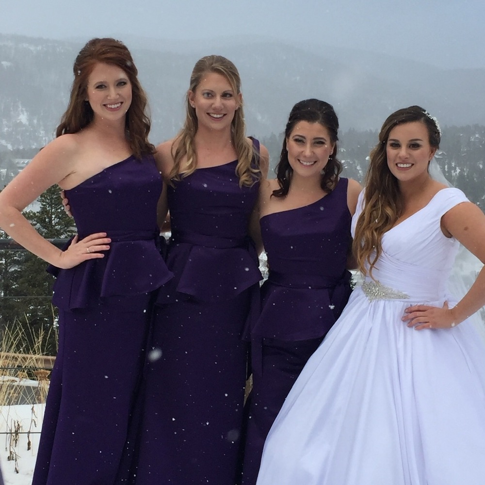 Dark purple formal peplum maxi dress